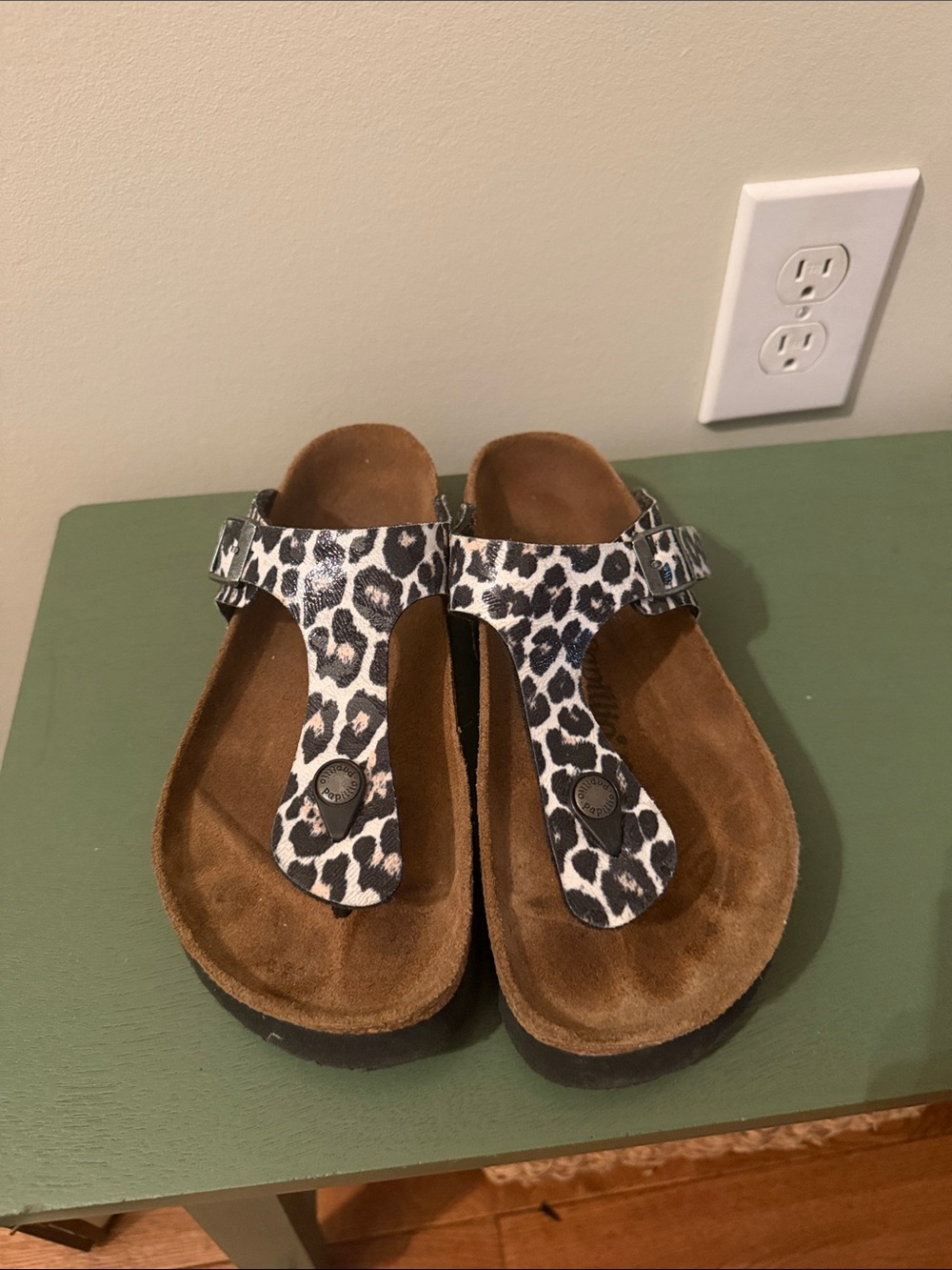 Women's Leopard Print T-Strap Birkenstocks
